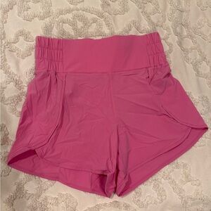 Pink high rise athletic shorts